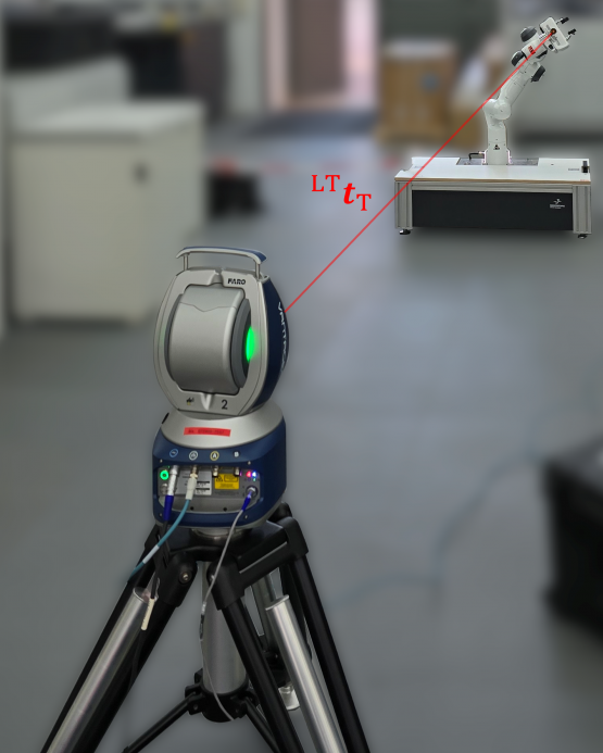Bild 2: Mikrometergenaue Bestimmung der Roboterpose mittels Lasertracker | Quelle: ISW Uni Stuttgart