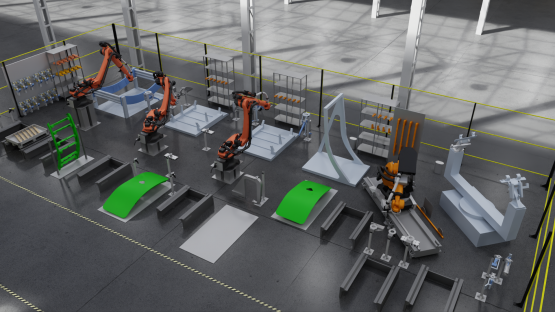 Beitragsbild: Automatisierte Montage- und Fügelinie für die Türstruktur | Quelle: Fraunhofer IWU
