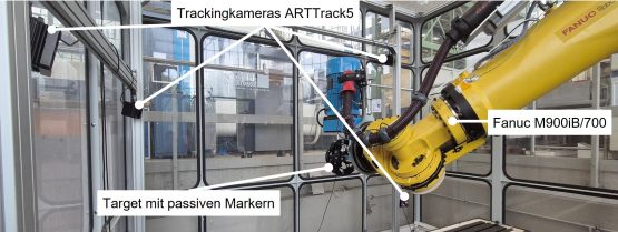 Beitragsbild: Demonstrator einer kameraüberwachten Roboterzelle | Quelle: IWF - TU Berlin